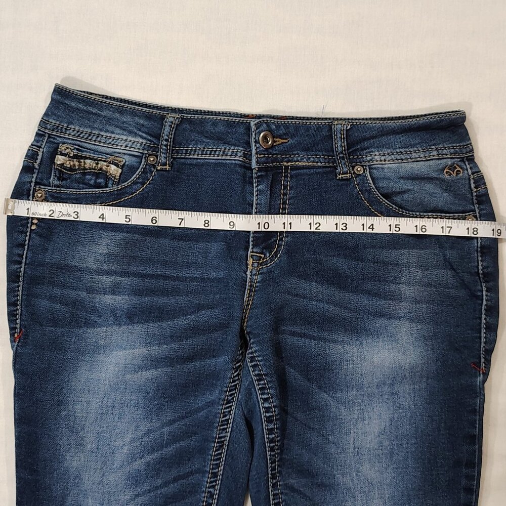 Real Tree Jeans Womens Size 31 Blue Mid Rise Stretch Slim Straight Cut Denim - Picture 13 of 16